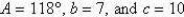 Determine the area of a triangle having the following measurements. Round your answer to two decimal places.   A)  30.90 sq. units B)  37.08 sq. units C)  33.99 sq. units D)  27.81 sq. units E)  24.72 sq. units