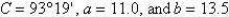 Determine the area of a triangle having the following measurements. Round your answer to two decimal places.   A)  59.30 sq. units B)  88.95 sq. units C)  66.71 sq. units D)  81.54 sq. units E)  74.13 sq. units