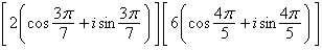 Perform the operation shown below and leave the result in trigonometric form.    A)   B)   C)   D)   E)  