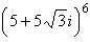 Use DeMoivre's Theorem to find the indicated power of the following complex number.    A) 390,625 B) 78,125 C) 1,000,000 D) 1,953,125 E)  3,125