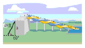 The designers of a water park are creating a new slide and have sketched some preliminary drawings.The length of the ladder is a = 24 feet,and its angle of elevation is 60º (see figure) .​   ​ Find the height of the slide.Round your answer to two decimal places. ​ A) About 21.78 ft B) About 22.78 ft C) About 23.78 ft D) About 20.78 ft E) About 24.78 ft