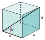  Determine the angle between the diagonal of a cube and its edge,as shown in the figure,where  a = 12  .Round your answer to one decimal place.?   ? A) 56.7<sup>o</sup> B) 57.7<sup>o</sup> C) 55.7<sup>o</sup> D) 54.7<sup>o</sup> E) 58.7<sup>o</sup> ? 