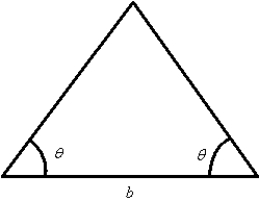  Find the altitude of the isosceles triangle shown below if  \theta = 53 ^ { \circ }  and  b = 25 \text { meters }  .Round answer to two decimal places.   A) 33.18 meters B) 6.23 meters C) 9.98 meters D) 16.59 meters E) 9.42 meters 