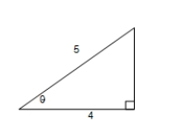  Find the exact values of the six trigonometric functions of the angle ? for the triangle.   ? A) ? sin ? =  \frac { 3 } { 5 }  Csc ? =  \frac { 5 } { 3 }  Cos ? =  \frac { 4 } { 5 }  Sec ? =  \frac { 5 } { 4 }  Tan ? =  \frac { 3 } { 4 }  Cot ? =  \frac { 4 } { 3 }  ? B) sin ? =  \frac { 4 } { 3 }  csc ? =  \frac { 3 } { 4 }  Cos ? =  \frac { 5 } { 4 }  Sec ? =  \frac { 4 } { 5 }  Tan ? =  \frac { 5 } { 3 }  Cot ? =  \frac { 3 } { 5 }  ? C) sin ? =  \frac { 4 } { 3 }  csc ? =  \frac { 5 } { 3 }  Cos ? =  \frac { 5 } { 4 }  Sec ? =  \frac { 3 } { 5 }  Tan ? =  \frac { 3 } { 4 }  Cot ? =  \frac { 4 } { 5 }  ? D) sin ? =  \frac { 4 } { 5 }  csc ? =  \frac { 3 } { 4 }  Cos ? =  \frac { 3 } { 5 }  Sec ? =  \frac { 4 } { 3 }  Tan ? =  \frac { 5 } { 3 }  Cot ? =  \frac { 5 } { 4 }  ? E) sin ? =  \frac { 4 } { 3 }  csc ? =  \frac { 3 } { 5 }  Cos ? =  \frac { 5 } { 4 }  Sec ? =  \frac { 4 } { 5 }  Tan ? =  \frac { 5 } { 3 }  Cot ? =  \frac { 3 } { 4 }
