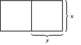  A farmer has 216 feet of fencing and wants to build two identical pens for his prize-winning pigs.The pens will be arranged as shown.Determine the dimensions of a pen that will maximize its area.   A)   7 ^ { \prime} \times 176^ { \prime}  B)   21 ^ { \prime } \times 52 ^ { \prime}  C)   27 ^ { \prime} \times 72 ^ { \prime}  D)   9^ { \prime} \times 108^ { \prime}  E)   27 ^ { \prime} \times 36 ^ { \prime}