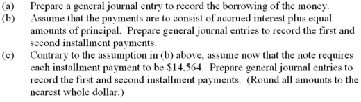 On December 31,2015,Bumpy Corporation borrowed $80,000 by signing a 12% installment note that is to be repaid in 8 annual payments,the first of which is due on December 31,2016.  