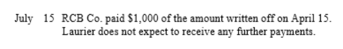 Prepare general journal entries for the following transactions of LaurierCompany, who use the perpetual inventory system:    