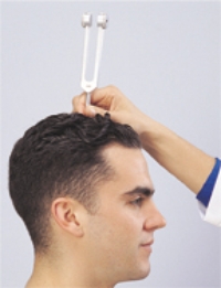 Performing the Weber test for hearing assessment may identify which abnormalities? Select all that apply.    Select all that apply. A) conductive hearing loss B) sensoirneural hearing loss C) otitis media D) degree of hearing loss E) tumor of the middle ear 