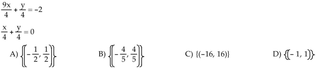 Solve the system by elimination.