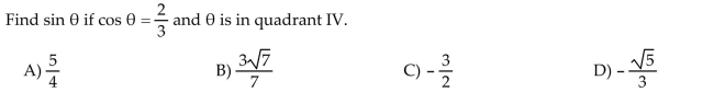 Use the fundamental identities to find the value of the trigonometric function.  <div style=padding-top: 35px> 