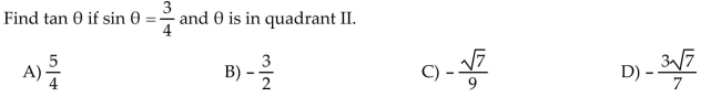 Use the fundamental identities to find the value of the trigonometric function.  <div style=padding-top: 35px> 