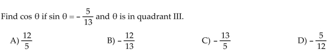 Use the fundamental identities to find the value of the trigonometric function.  <div style=padding-top: 35px> 