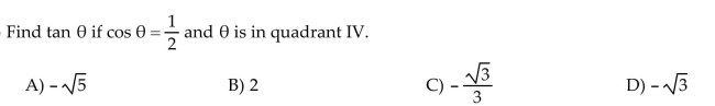 Use the fundamental identities to find the value of the trigonometric function.  <div style=padding-top: 35px> 