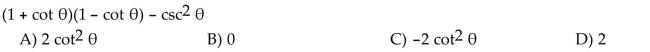Write the expression in terms of sine and cosine, and simplify so that no quotients appear in the final expression.  <div style=padding-top: 35px> 