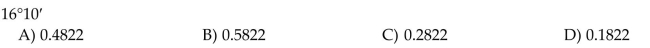 Convert the degree measure to radians, correct to four decimal places. Use 3.1416 for π.