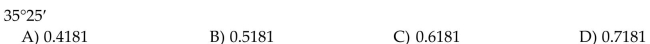 Convert the degree measure to radians, correct to four decimal places. Use 3.1416 for π.