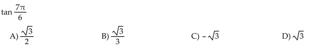 completes the statement or answers the question. Find the exact circular function value.