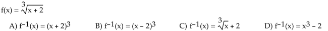 If the function is one-to-one, find its inverse. If not, write ʺnot one-to-one.ʺ