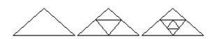 Use mathematical induction to prove that the statement is true for every positive integer n. -The series of sketches below starts with an equilateral triangle having sides of length 1 (one). In the following steps, equilateral triangles are constructed by joining the midpoints of the sides of the preceding triangle. Develop a formula for the area of the nth new triangle. Use math induction to prove your answer.  