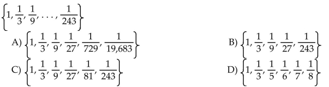 Use set notation, and list all the elements of the set.