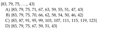 Use set notation, and list all the elements of the set.