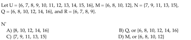 Use these sets to find the following. Identify any disjoint sets.