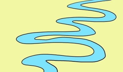    The river depicted in this drawing shows prominent ________.