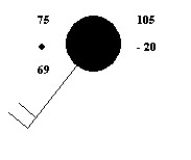   -What is the dew point represented on the station model shown above? A) -20°C B) 75°F C) 69°F D) 69°C