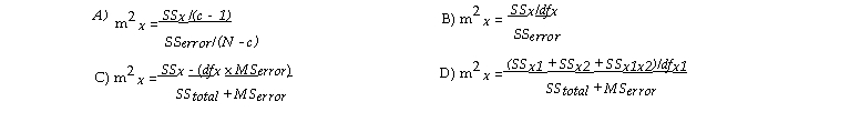 In ANOVA the relative contribution of a factor X is calculated as .