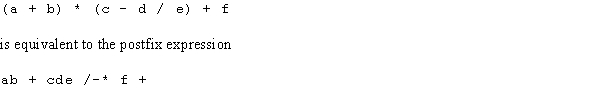 The infix expression   