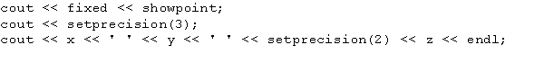 <strong>Suppose that x = 55.68, y = 476.859, and z = 23.8216.What is the output of the following statements? </strong> A) 55.680 476.859 23.82 B) 55.690 476.860 23.82 C) 55.680 476.860 23.82 D) 55.680 476.859 23.821