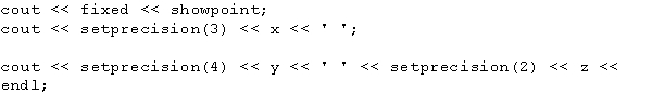 <strong>Suppose that x = 1565.683, y = 85.78, and z = 123.982.What is the output of the following statements? </strong> A) 1565.683 85.8000 123.98 B) 1565.680 85.8000 123.98 C) 1565.683 85.7800 123.98 D) 1565.683 85.780 123.980