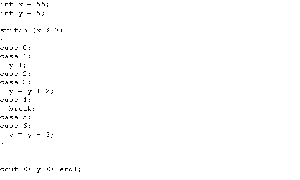 What is the output of the following C++ code?   A)  2 B)  5 C)  8 D)  10