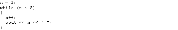 Assume all variables are properly declared.The output of the following C++ code is 2 3 4 5.   