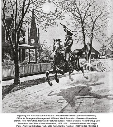 This figure of Paul Revere shows what important principle of diffusion?   A) Revere originated the principle of the culture hearth. B) Revere was influential, people respected him, and so accepted his message. C) Revere and Hagerstrand often shared ideas regarding diffusion. D) none of the above 