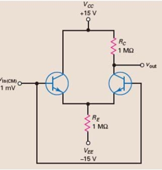 What is the output voltage for the circuit shown in Figure 15-21?   A)  15 mV B)  1.5 mV C)  0.5 mV D)  0.5 V