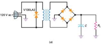 What would the voltage be across R<sub>L</sub> if C shorted?   A)  ac B)  120 Vdc C)  pulsating filtered dc D)  zero