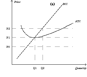 Figure 13-14     -Refer to Figure 13-14.Assume that the market starts in equilibrium at point A in panel (b) and that panel (a) illustrates the cost curves facing individual firms.Suppose that demand increases from D0 to D1.Which of the following statements is correct? A)  Points A,B,and C represent both short-run and long-run equilibria. B)  Points A,B,C,and D represent short-run equilibria. C)  Points A and B represent long-run equilibria. D)  Points A and C represent long-run equilibria.
