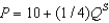 Let P represent price;let Q<sup>S</sup><sup> </sup>represent quantity supplied;and assume the equation of the supply curve is   .If 80 units of the good are produced and sold,then producer surplus amounts to $1,200.