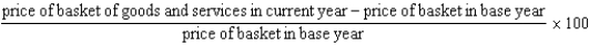 <strong>Which of the following is the correct formula for calculating the consumer price index?</strong> A)   B)   C)   D)   <div style=padding-top: 35px> 