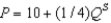 Let P represent price; let QS represent quantity supplied; and assume the equation of the supply curve is    If 80 units of the good are produced and sold, then producer surplus amounts to $1,200.