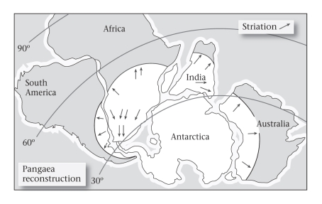 Late Paleozoic glacial deposits are NOT found in which of the following places?   A) India B) southern Africa C) North America D) South America