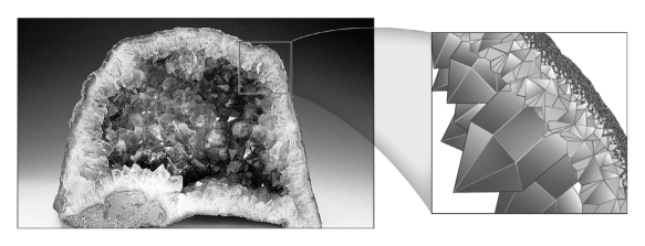 Minerals in geodes (see below) form spectacular euhedral crystals because ____________.   A) all of the elements incorporated in the crystals are in plentiful supply B) the crystals have abundant room to grow in their hollow surroundings C) minerals within geodes are always framework silicates D) minerals within geodes always contain iron