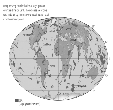 Consult the figure below.Large igneous provinces can cause ______________.   A) sea level rise B) climate change C) extinction D) All of the above are correct.