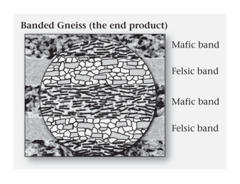 In the formation of gneiss from granite,the distinctive compositional bands form due to ____________.   A) crystals migrating within the rock B) crystals dissolving,and atoms and ions migrating and reorganizing as new crystals C) crystals melting,with new crystals solidifying in color bands D) the bizarre and seemingly unknowable nature of the blueschist metamorphic facies