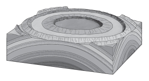 A fold shaped like an upside-down bowl is a(n) ____________.   A) anticline B) basin C) dome D) syncline