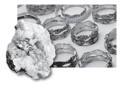 What native metal is most likely to occur within quartz veins?   A) aluminum B) gold C) copper D) brass