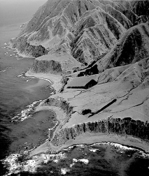 What process created the terrace that forms the cliff in the picture below?   A)  subsidence B)  deposition C)  uplift D)  relief