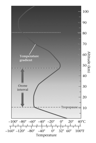 The atmosphere can be divided into several distinct layers.    Beginning with the layer in which we live,they are,in order: A)  stratosphere, troposphere, mesosphere, thermosphere B)  troposphere, stratosphere, thermosphere, mesosphere C)  troposphere, stratosphere, mesosphere, thermosphere D)  stratosphere, troposphere, thermosphere, mesosphere