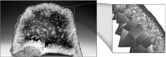 Minerals in geodes (see below) form spectacular euhedral crystals because ____________.   A)  all of the elements incorporated in the crystals are in plentiful supply B)  the crystals have abundant room to grow in their hollow surroundings C)  minerals within geodes are always framework silicates D)  minerals within geodes always contain iron